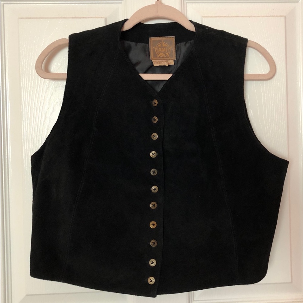 Black Suede Vest - AMI - L